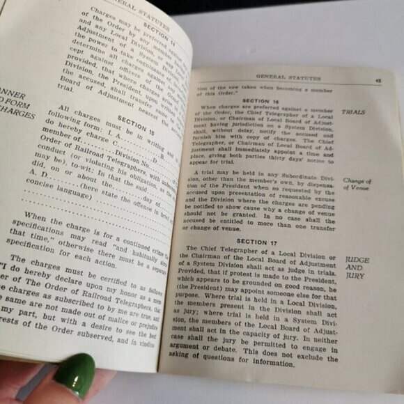 1936 Constitution Railroad Telegraphers Booklet Railway Workers Mutual Benefit - Picture 9 of 10